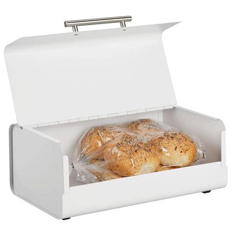 hinged bread box metal|Now Designs Metal Bread Bin with Hinged Lid .